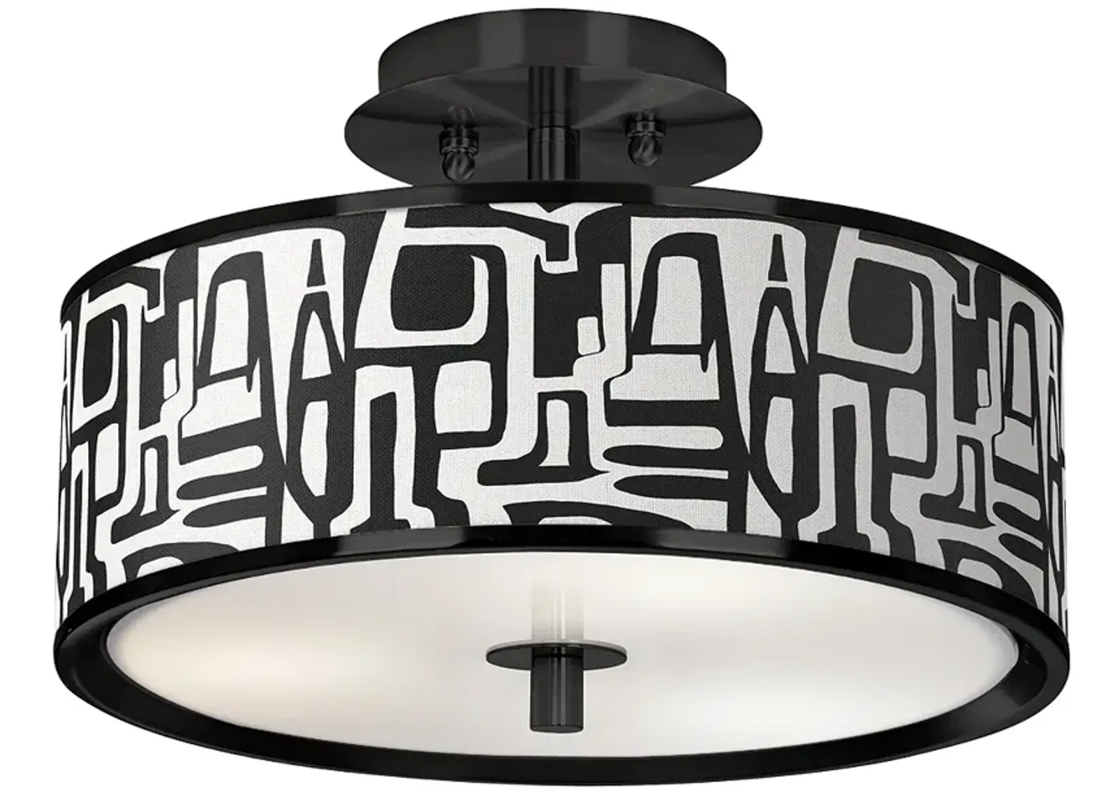 Tempo Black 14" Wide Ceiling Light