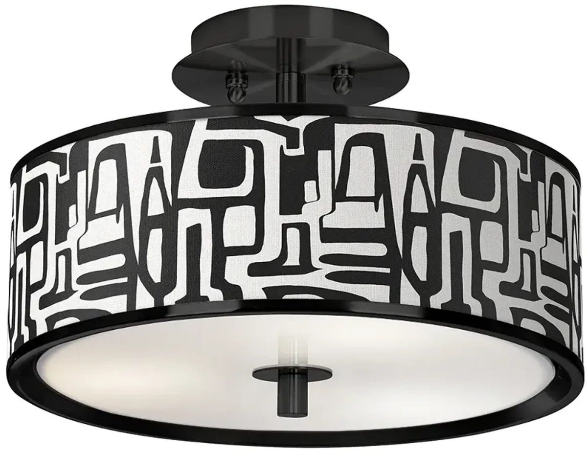 Tempo Black 14" Wide Ceiling Light