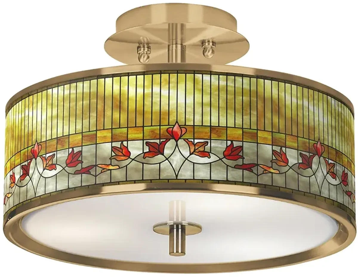 Tiffany Lily Gold 14" Wide Ceiling Light