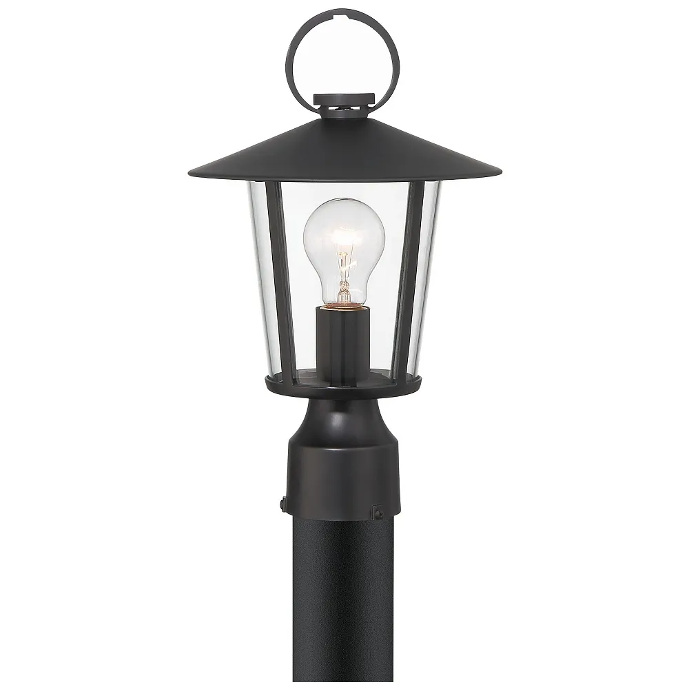 Andover 1 Light Matte Black Outdoor Lantern Post