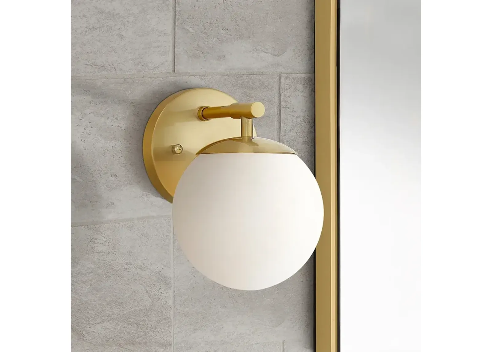 Possini Euro Meridian 8 1/2" High Gold and Frosted Glass Wall Sconce