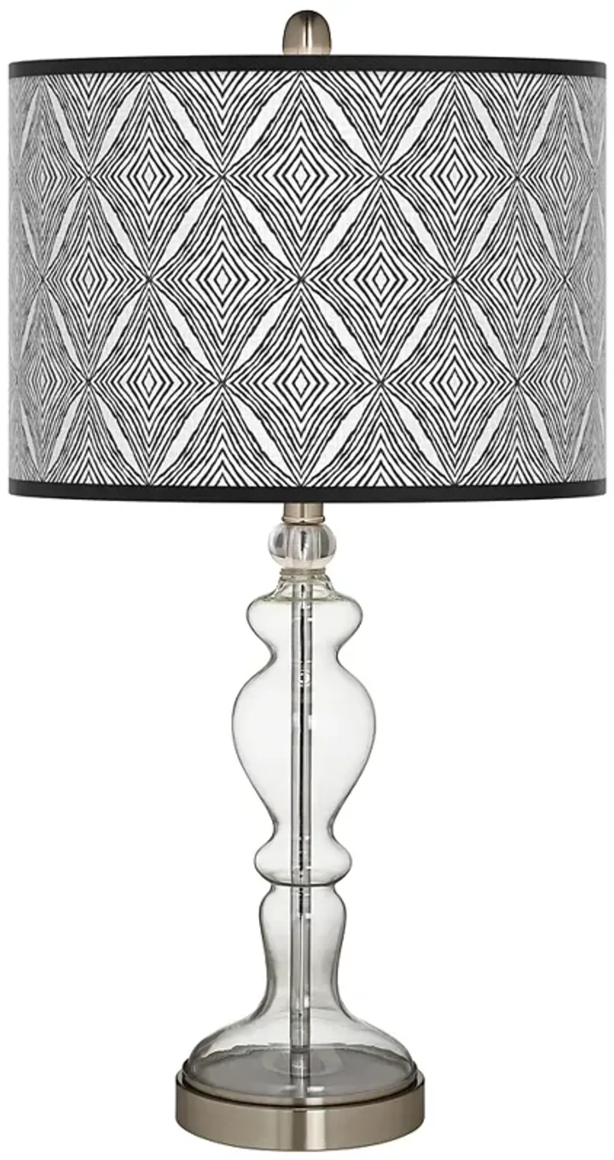 Moroccan Diamonds II Giclee Apothecary Clear Glass Table Lamp