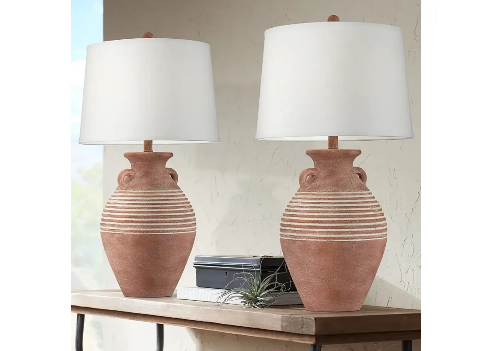 John Timberland Sierra 30" Southwest Rustic Jug Table Lamps Set of 2