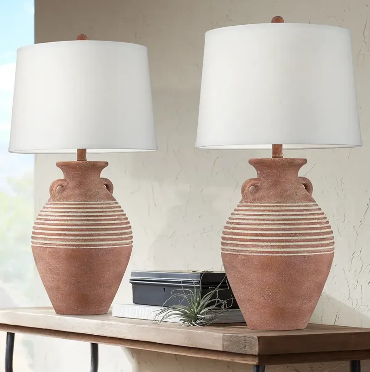 John Timberland Sierra 30" Southwest Rustic Jug Table Lamps Set of 2