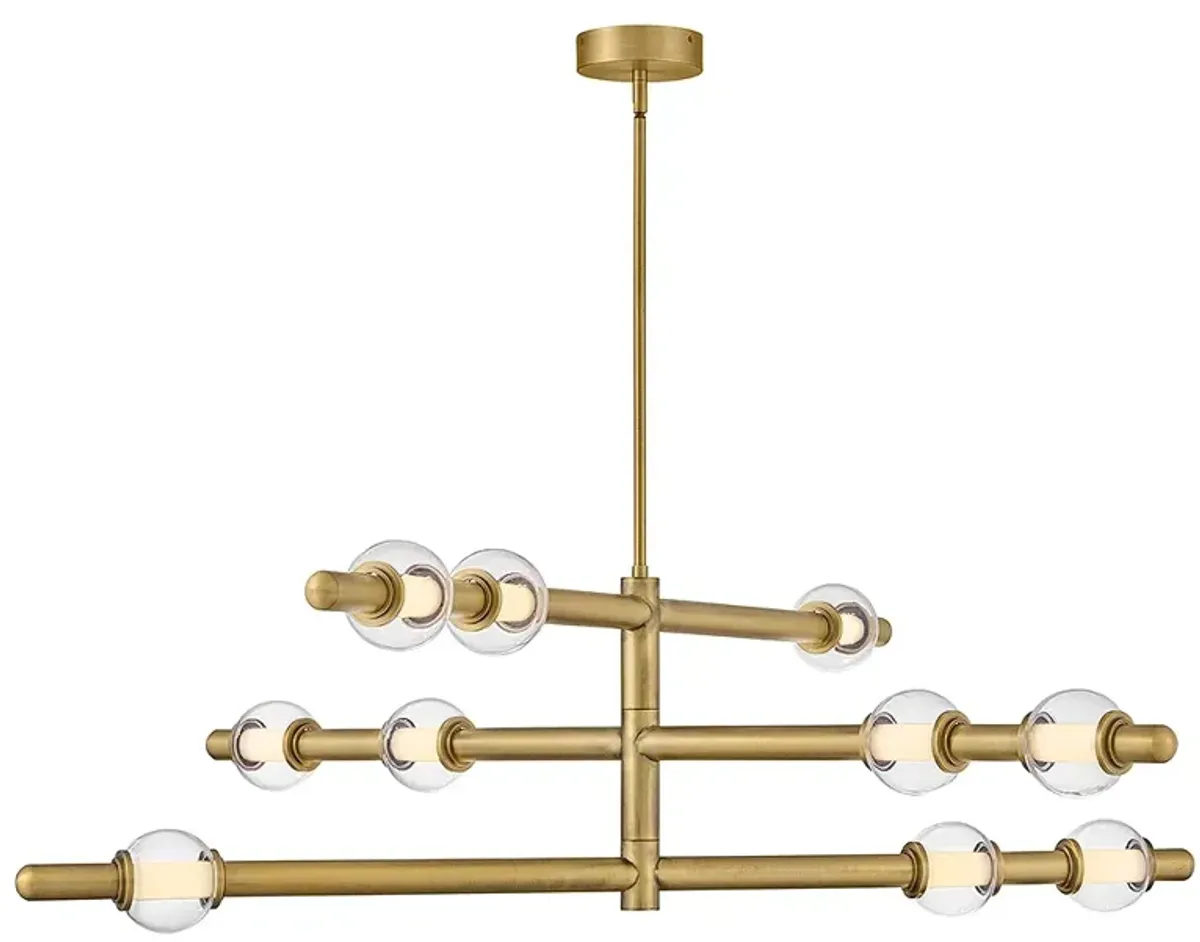Hinkley Interior Saxon Large Chandelier 50" Lacquered Brass