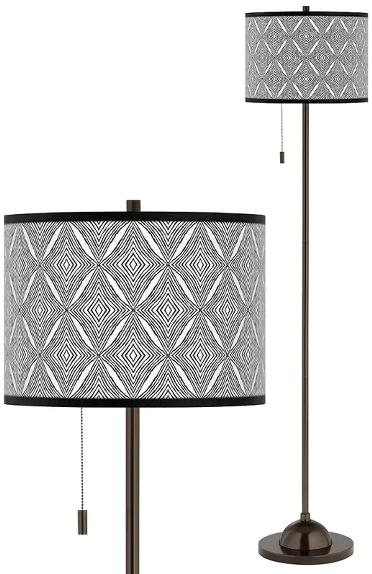 Moroccan Diamonds II Giclee Glow Bronze Club Floor Lamp