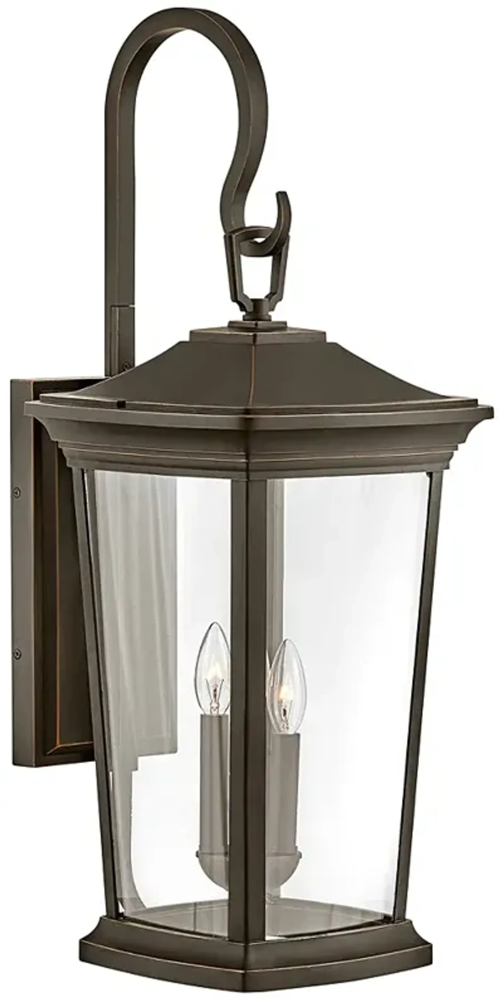 Hinkley Bromley 30" Bronze Hook Arm 3-Light Outdoor Lantern Wall Light