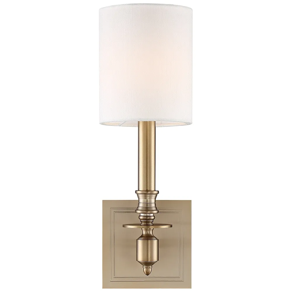 Crystorama Lloyd 13 1/2" High Aged Brass Wall Sconce