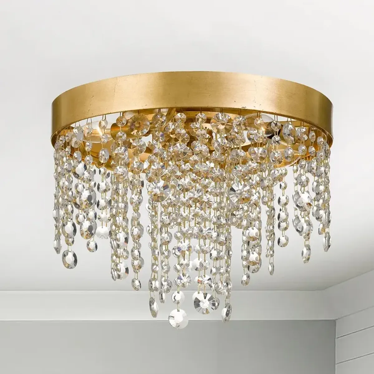 Crystorama Winham 16" Wide Antique Gold Ceiling Light