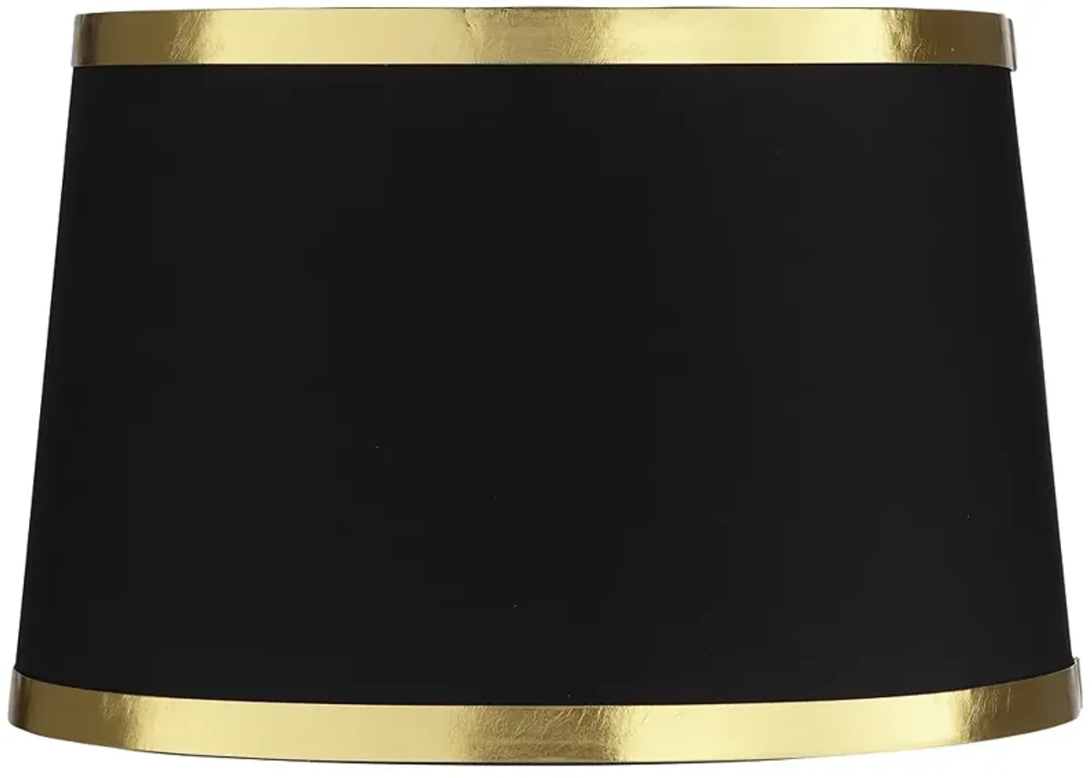 Springcrest Hallie Black Drum Shade with Metallic Trim 13x15x10 (Spider)
