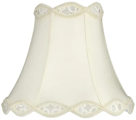 Springcrest Cream Scalloped Gallery Bell Lamp Shade 7x14x12.5 (Spider)