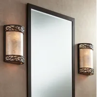 Natural Mica 12 1/2" High Wall Sconce Fixtures Set of 2