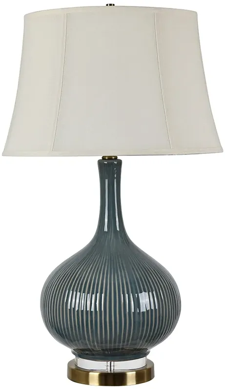 Crestview Collection Sawyer Teal Ceramic Vase Table Lamp