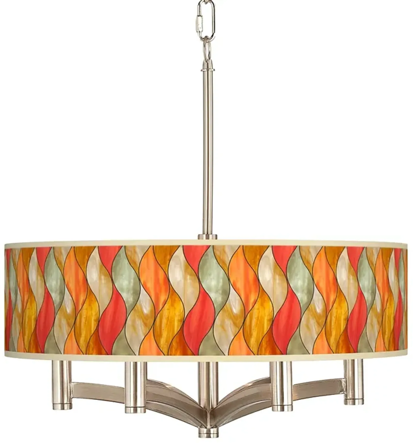 Flame Mosaic Ava 6-Light Nickel Pendant Chandelier