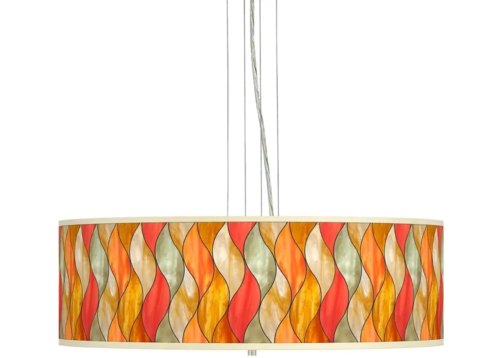 Flame Mosaic Giclee 24" Wide 4-Light Pendant Chandelier