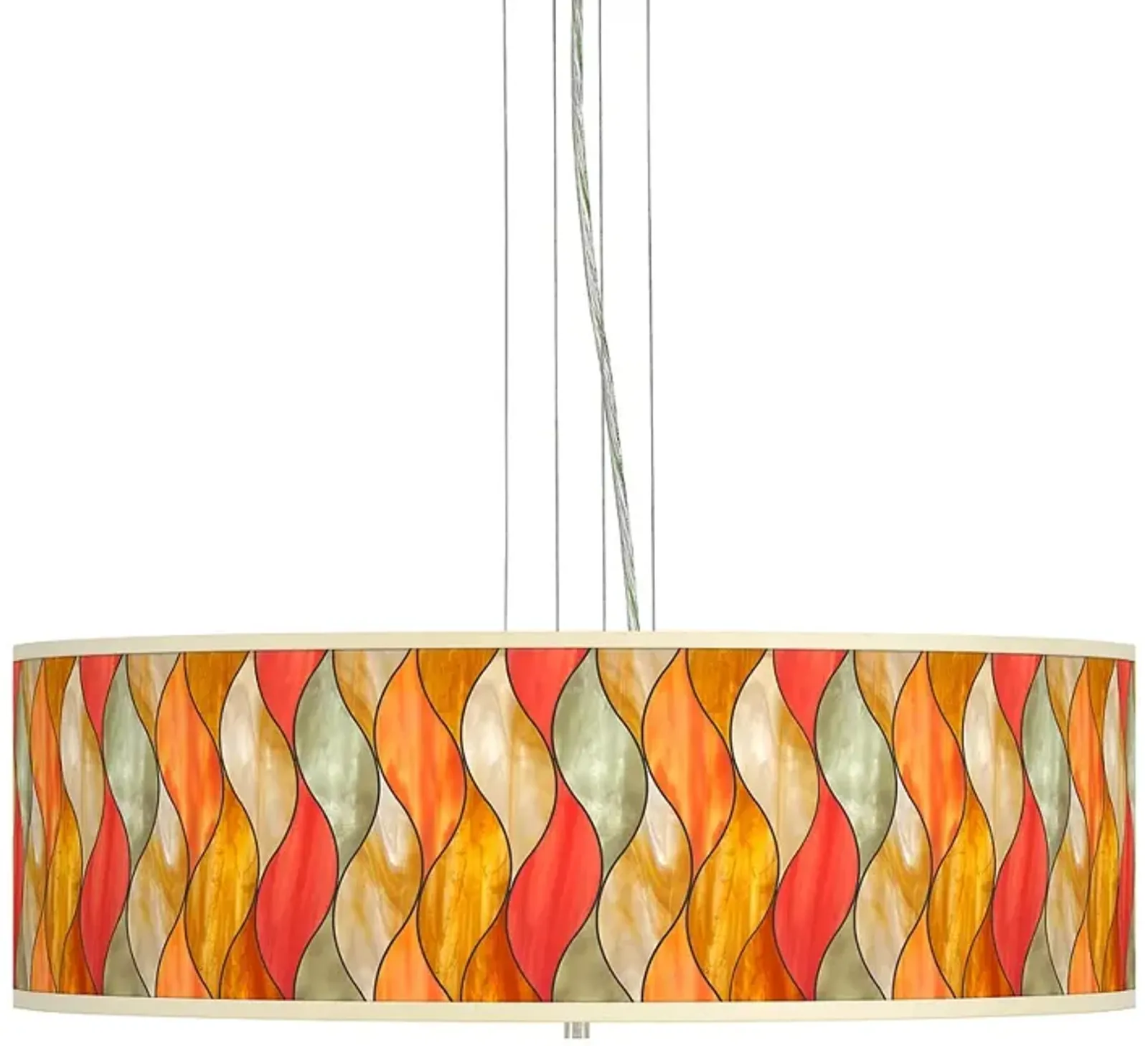 Flame Mosaic Giclee 24" Wide 4-Light Pendant Chandelier