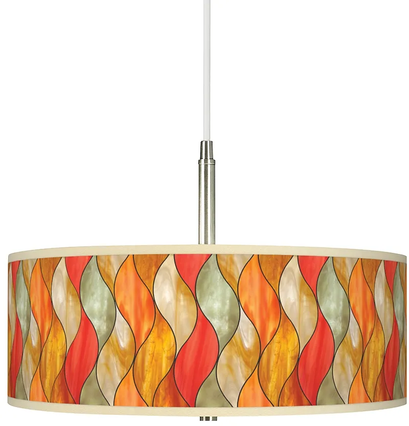 Flame Mosaic Giclee Pendant Chandelier