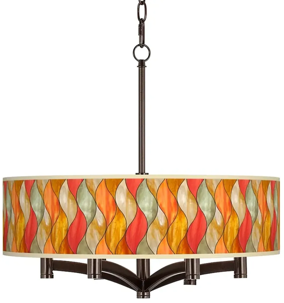 Flame Mosaic Ava 6-Light Bronze Pendant Chandelier