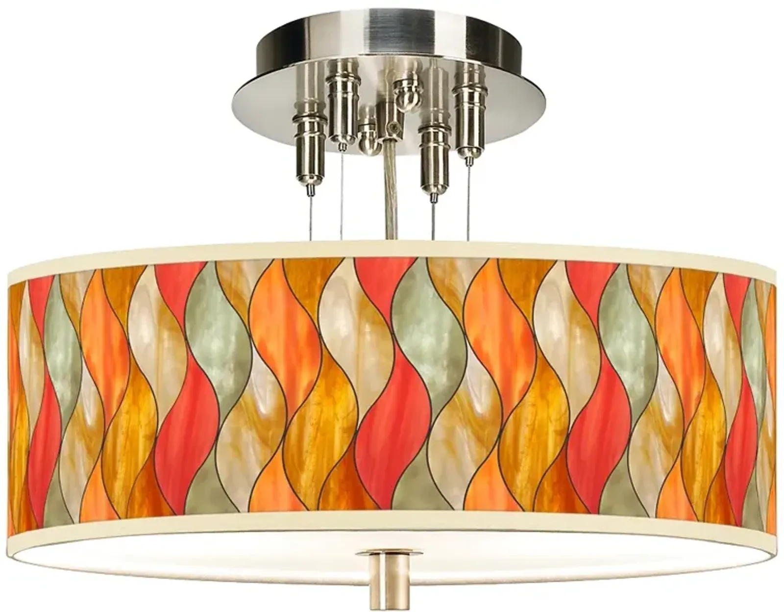 Flame Mosaic Giclee 14" Wide Ceiling Light