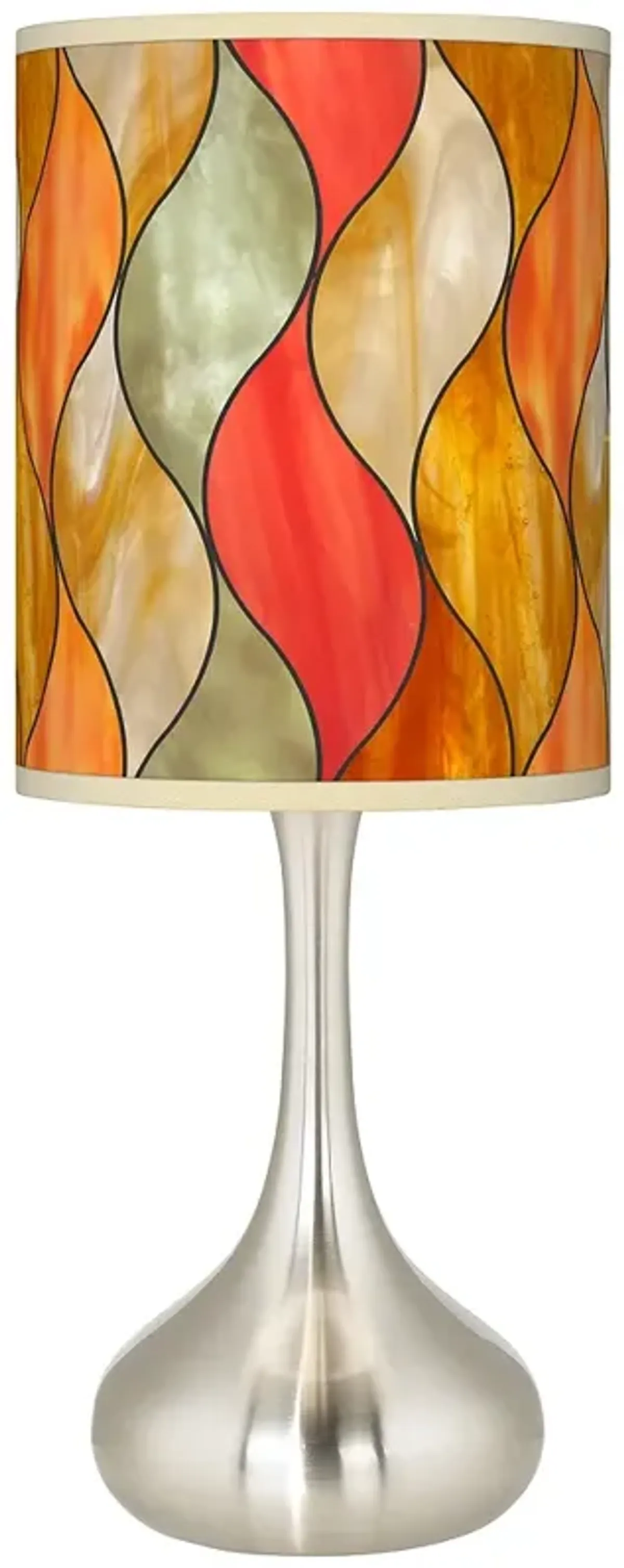 Giclee Glow Droplet 23 1/2" Flame Mosaic Shade Modern Table Lamp