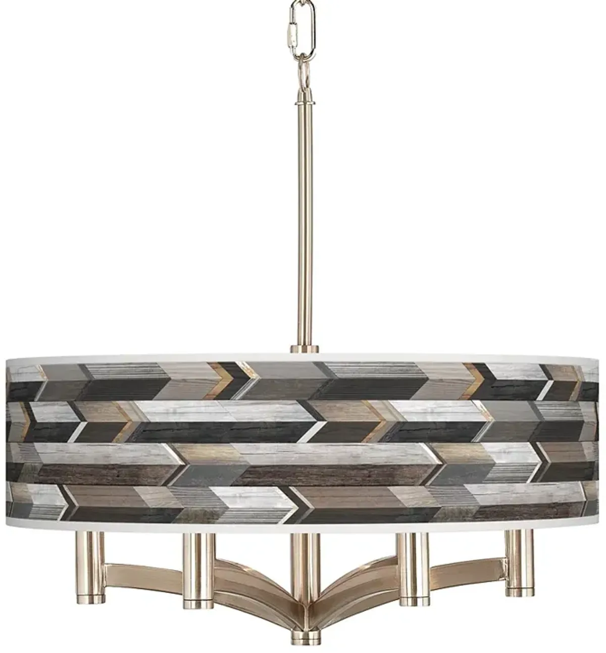Woodwork Arrows Ava 6-Light Nickel Pendant Chandelier