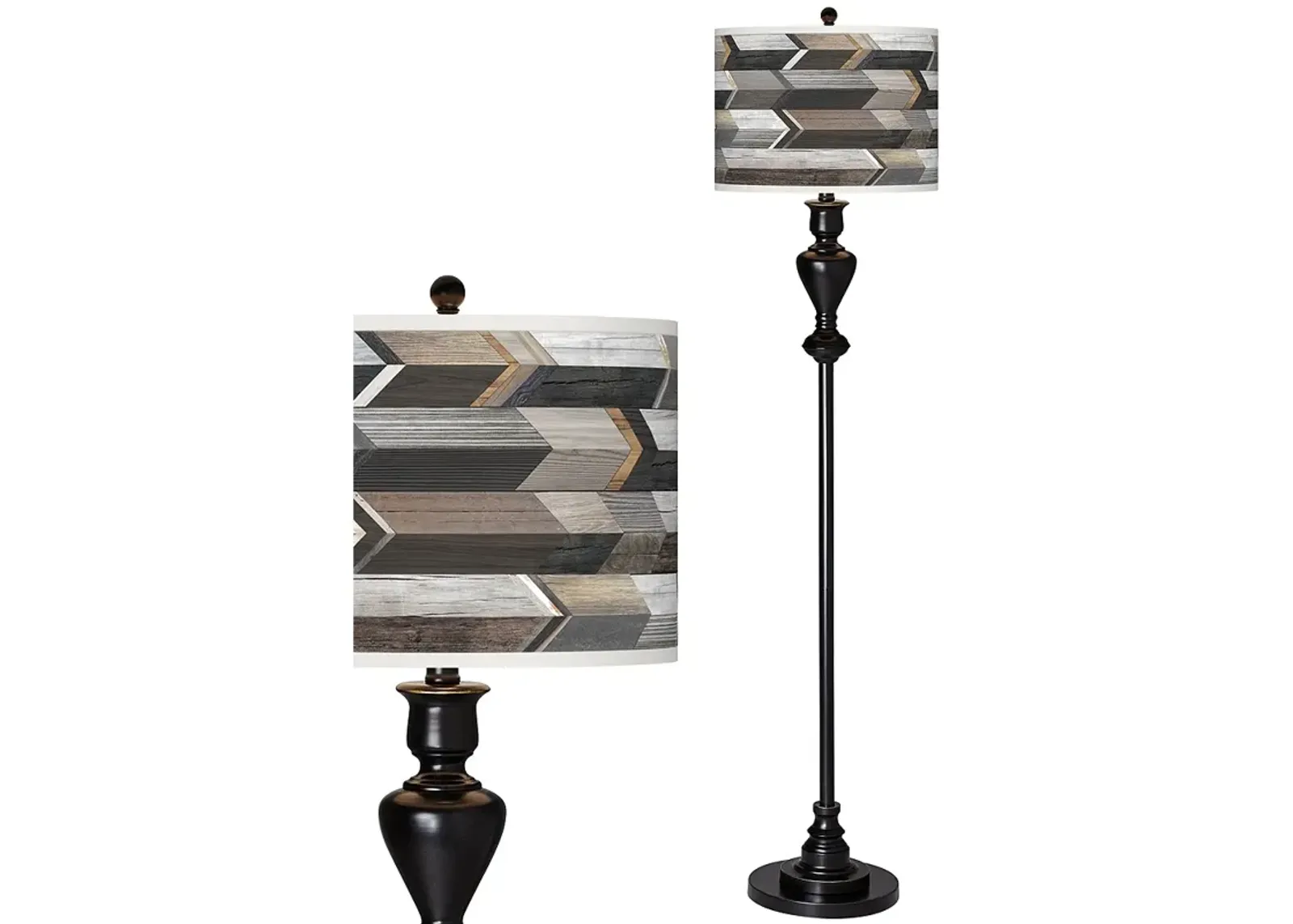 Woodwork Arrows Giclee Glow Black Bronze Floor Lamp