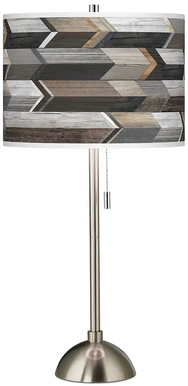 Woodwork Arrows Giclee Brushed Nickel Table Lamp