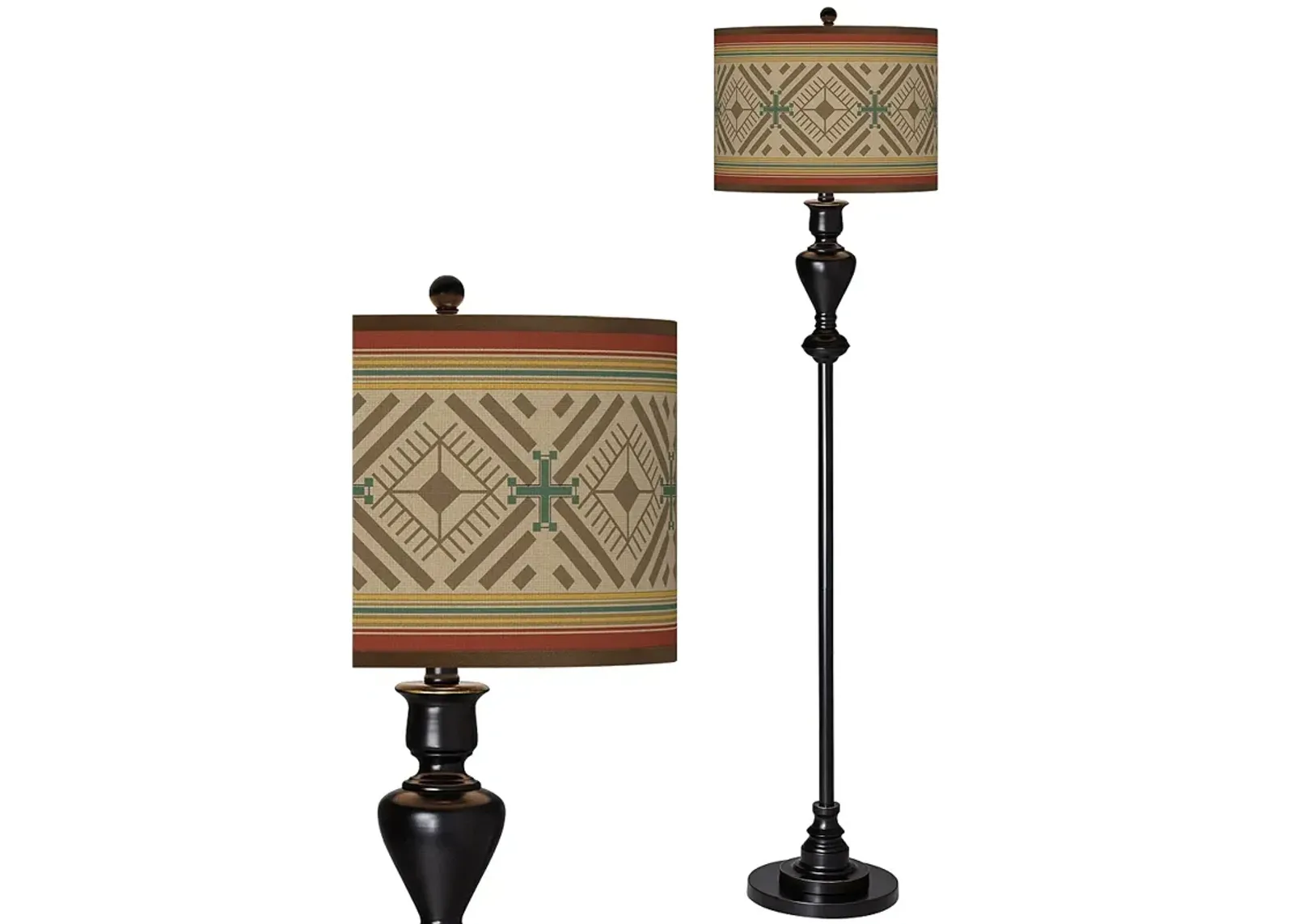 Giclee Glow 58" Desert Diamonds Shade Black Bronze Floor Lamp