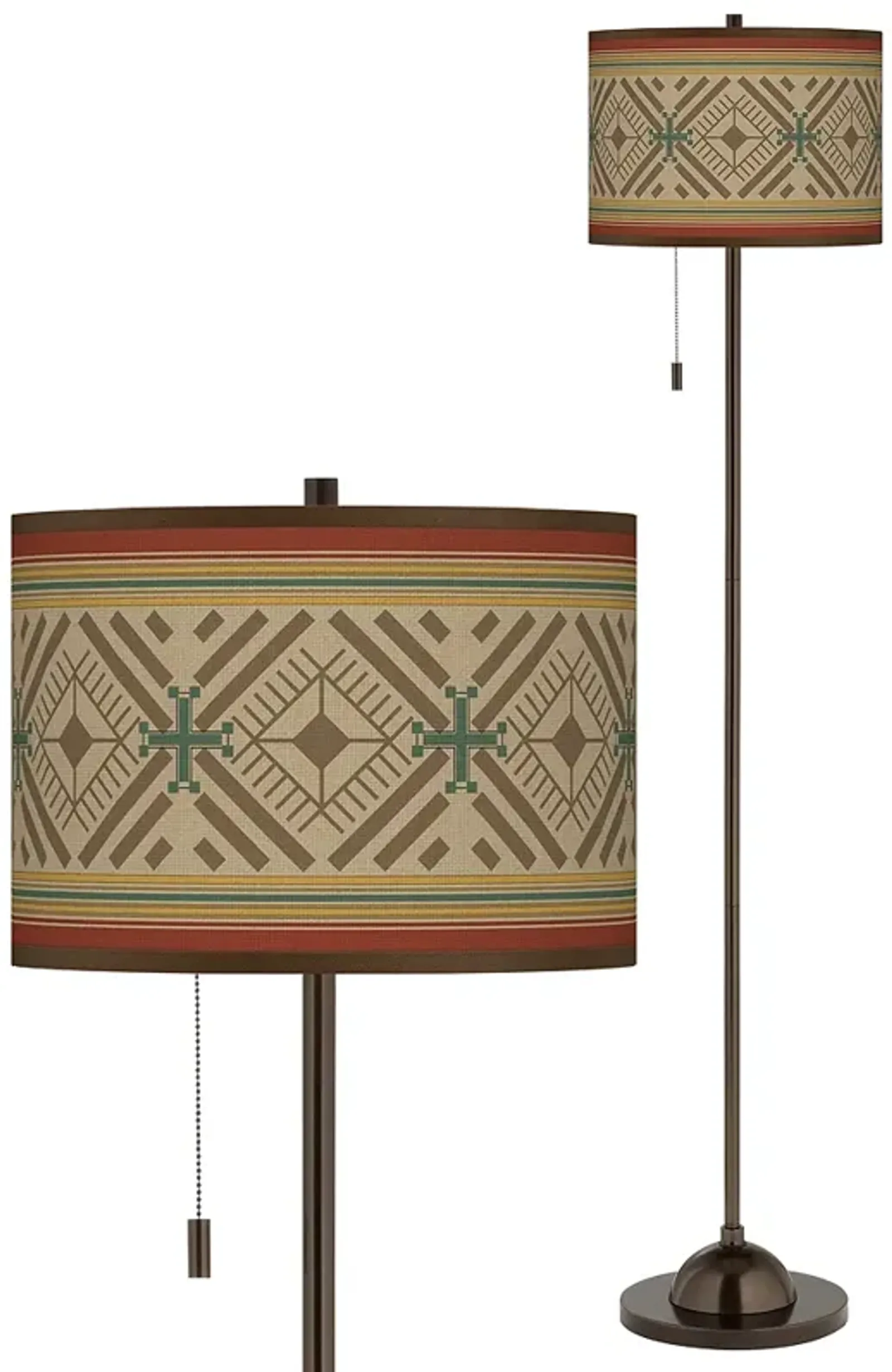 Desert Diamonds Giclee Glow Bronze Club Floor Lamp