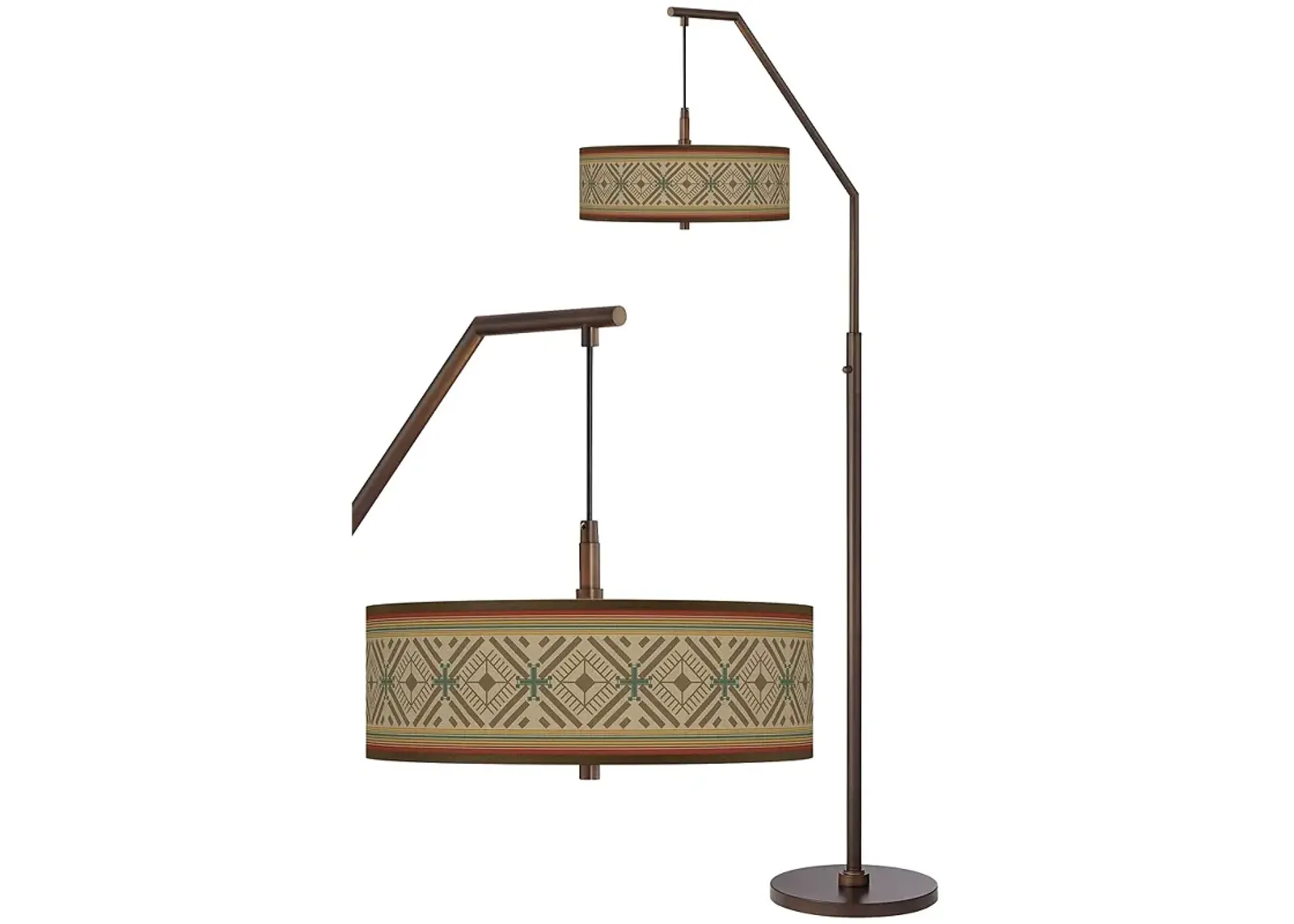 Desert Diamonds Bronze Downbridge Arc Floor Lamp