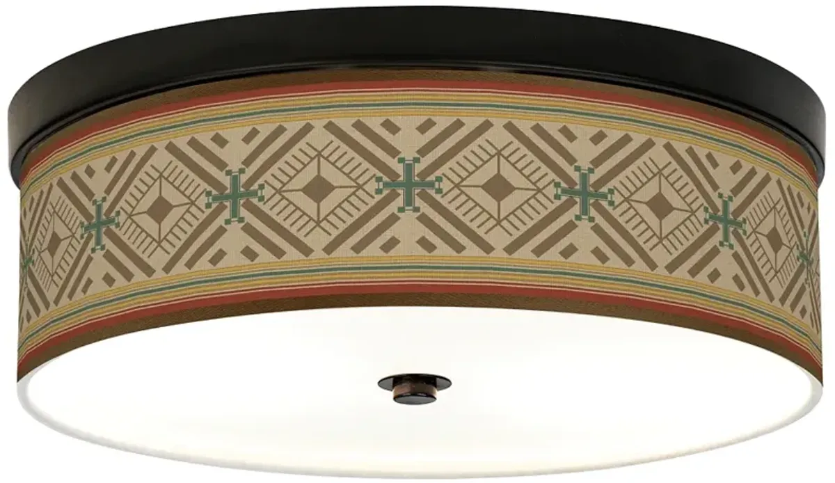 Giclee Gallery Desert Diamonds Pattern 14" Bronze LED Ceiling Light