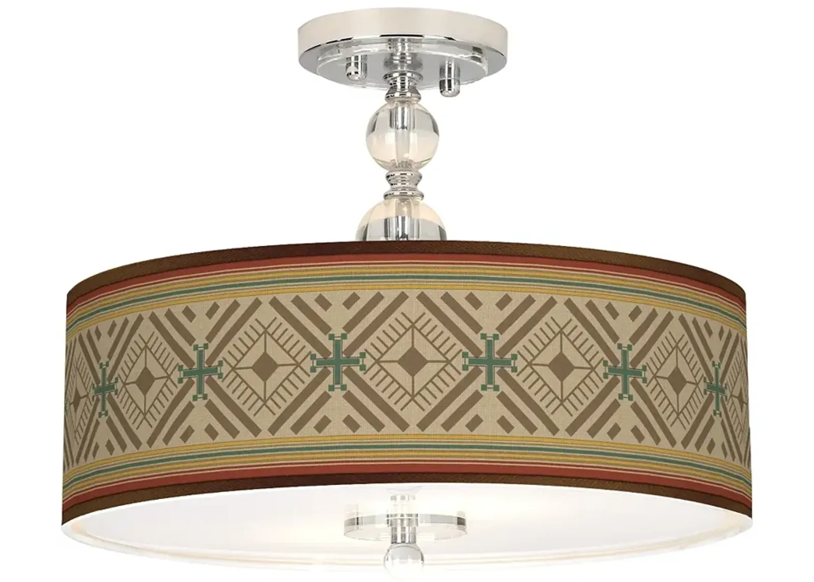 Desert Diamonds Giclee 16" Wide Semi-Flush Ceiling Light