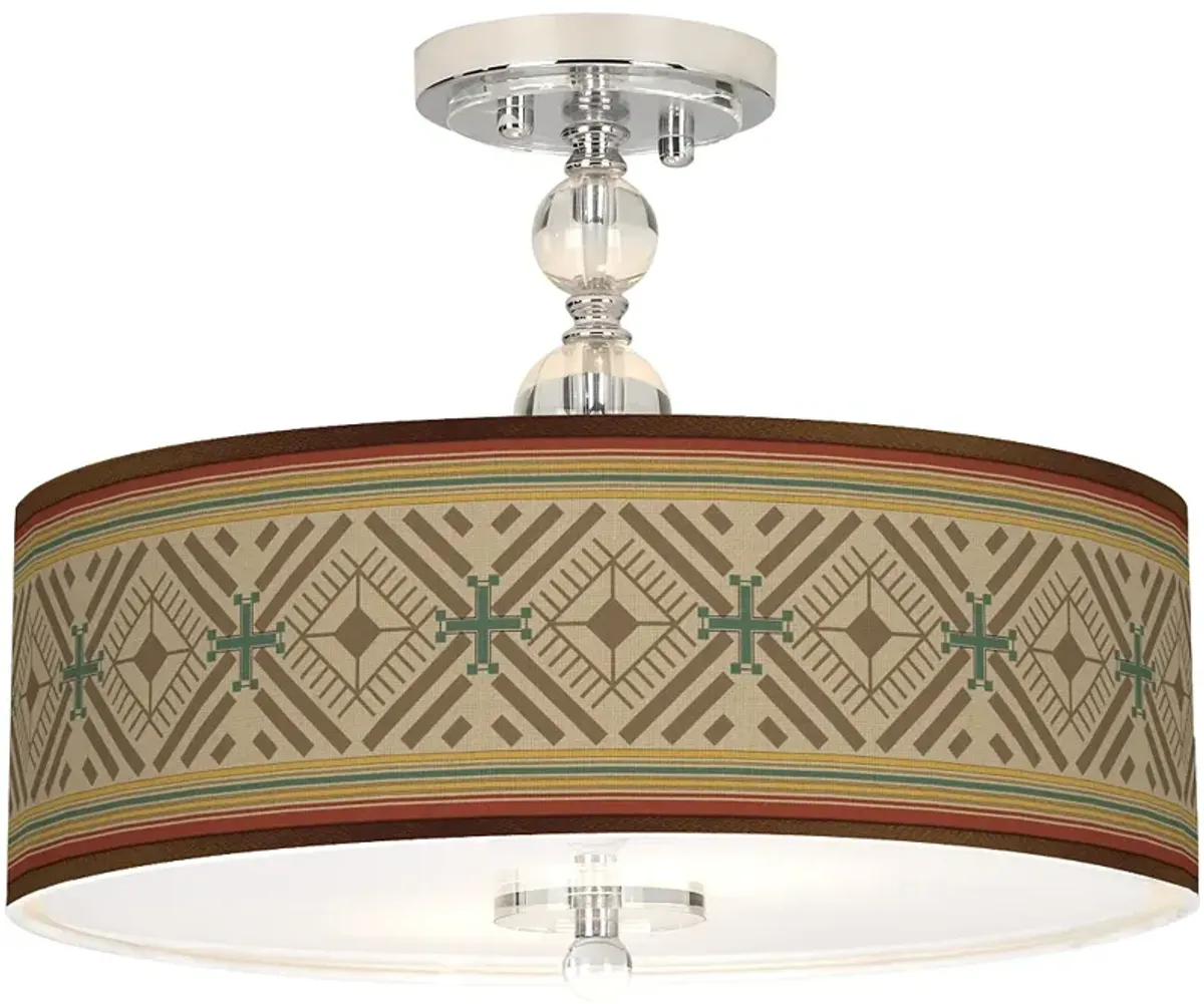 Desert Diamonds Giclee 16" Wide Semi-Flush Ceiling Light