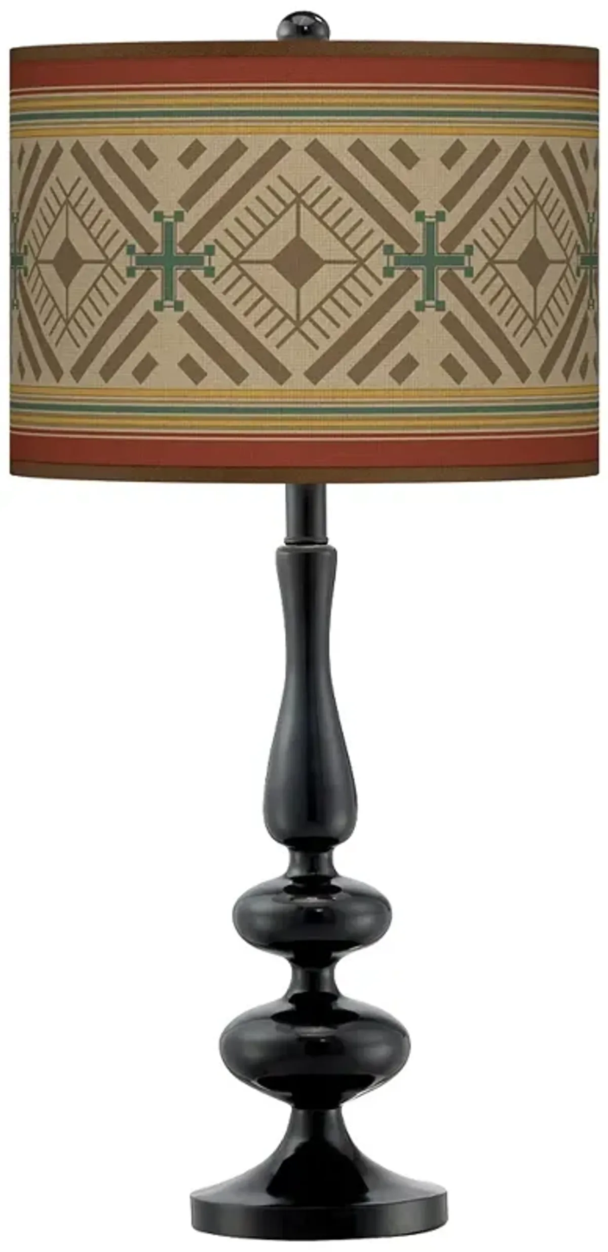 Desert Diamonds Giclee Paley Black Table Lamp