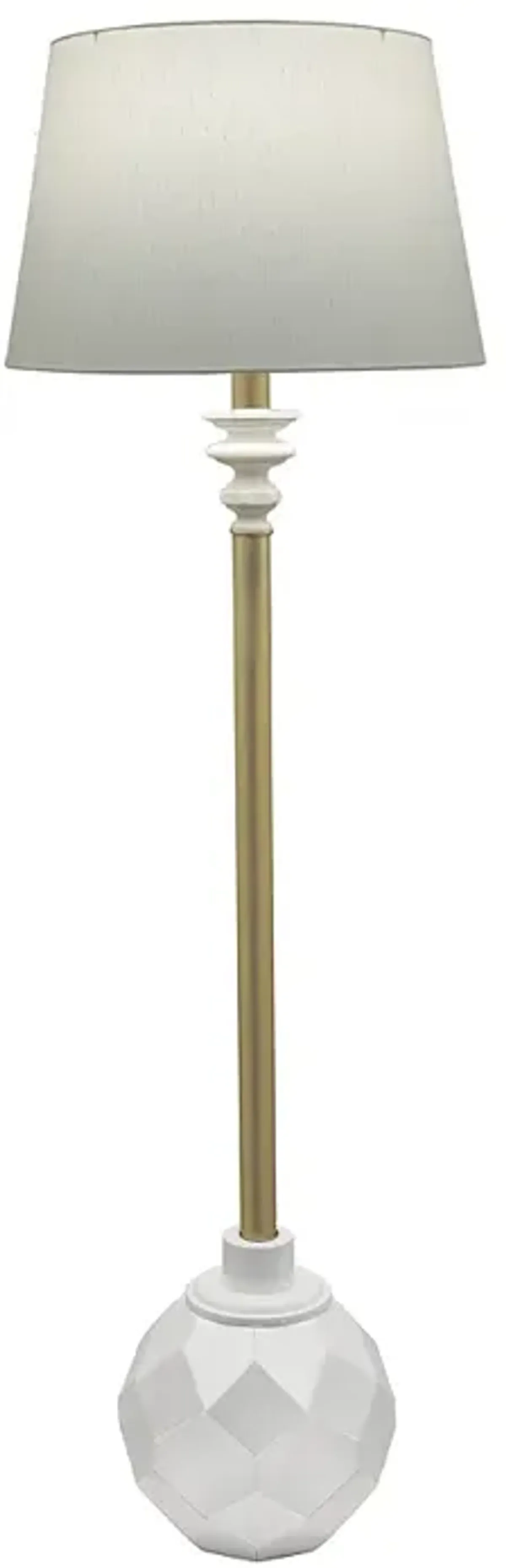 63" H Flat White/Oculux Bronze Contemporary Floor Lamp