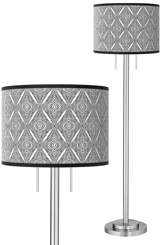 Moroccan Diamonds II Giclee Brushed Nickel Garth Floor Lamp