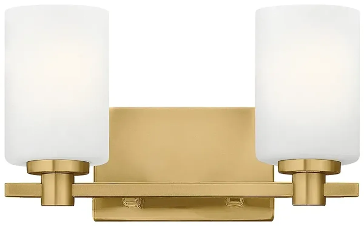 Hinkley Bath Karlie Small Two Light Vanity 13.25" Lacquered Brass