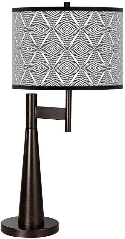 Giclee Glow Novo 30 3/4" Moroccan Diamonds II Shade Bronze Table Lamp