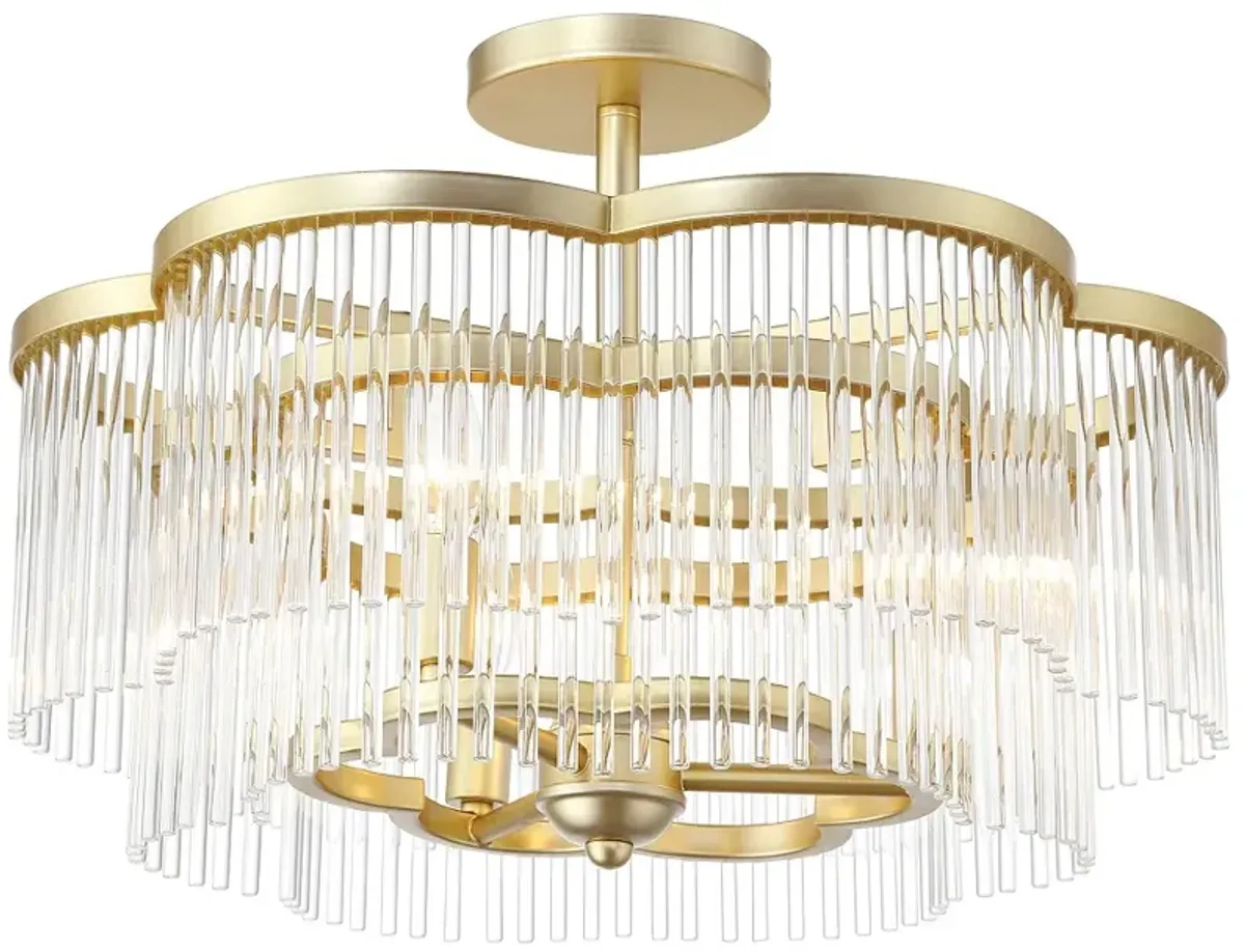 Minka Lavery Azura 3-Light 20.05-in Brass Semi-Flush