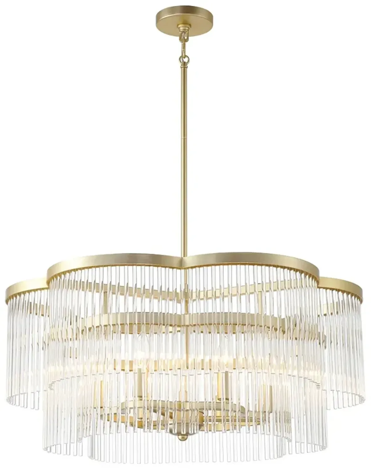 Minka Lavery Azura 6-Light 28-in Brass Pendant with Clear Glass Shades