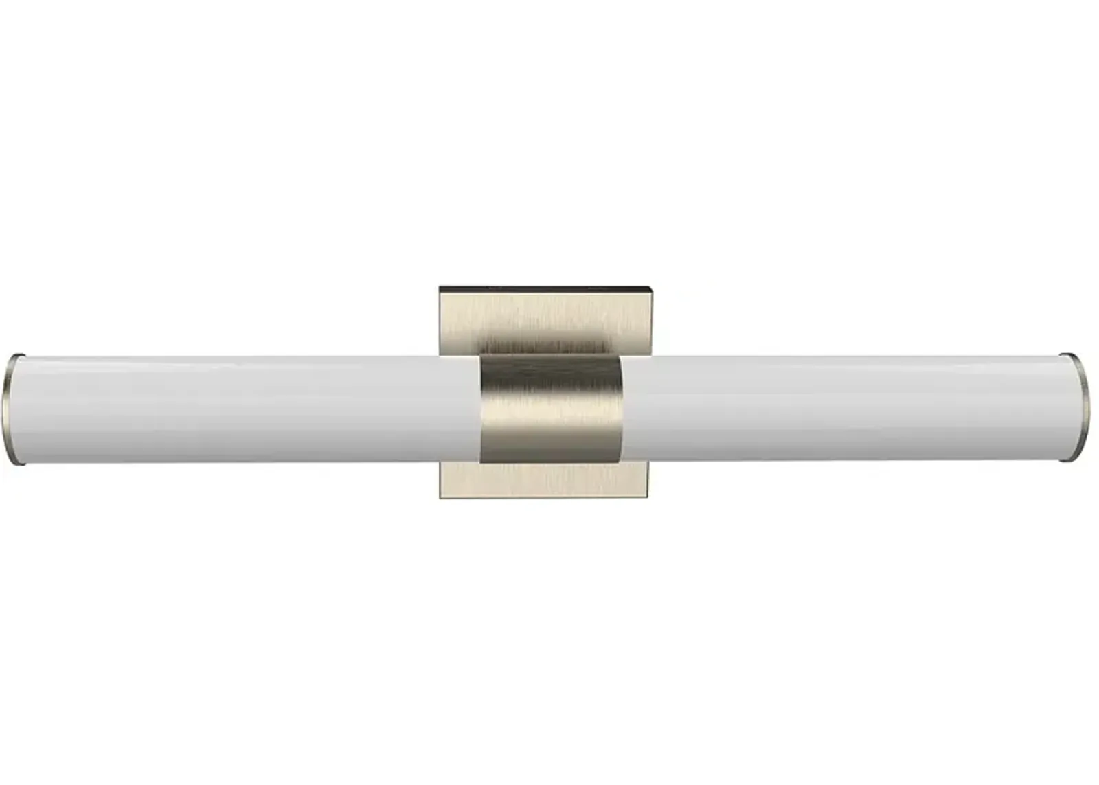 24" Wide Brushed Nickel White Cylinder LED Bath Light