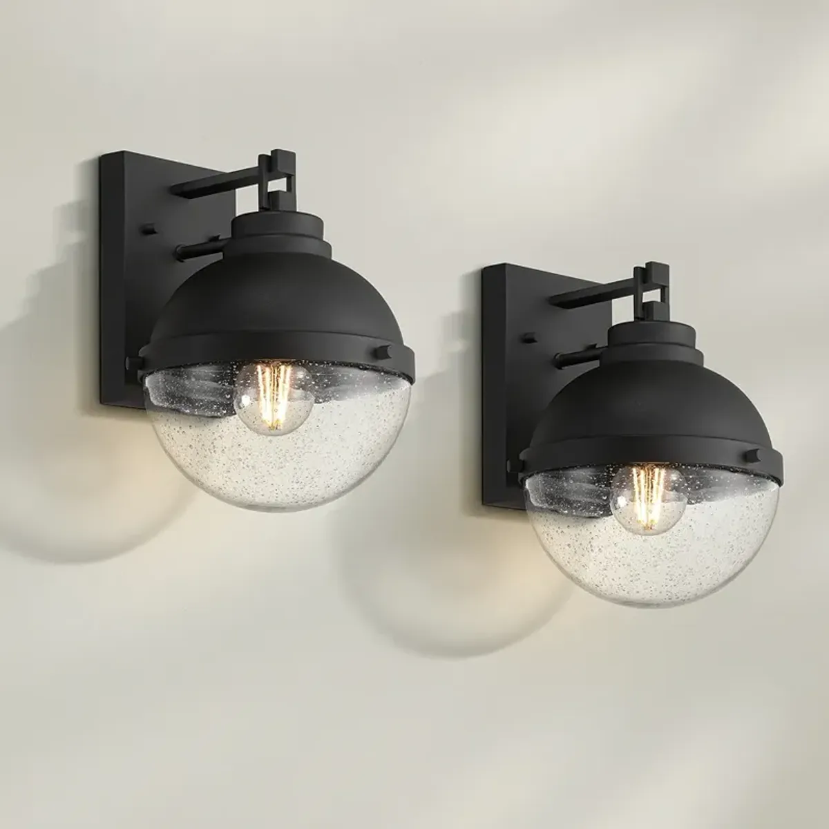 Possini Euro Sargasso 11" Sand Black Wall Sconce Set of 2