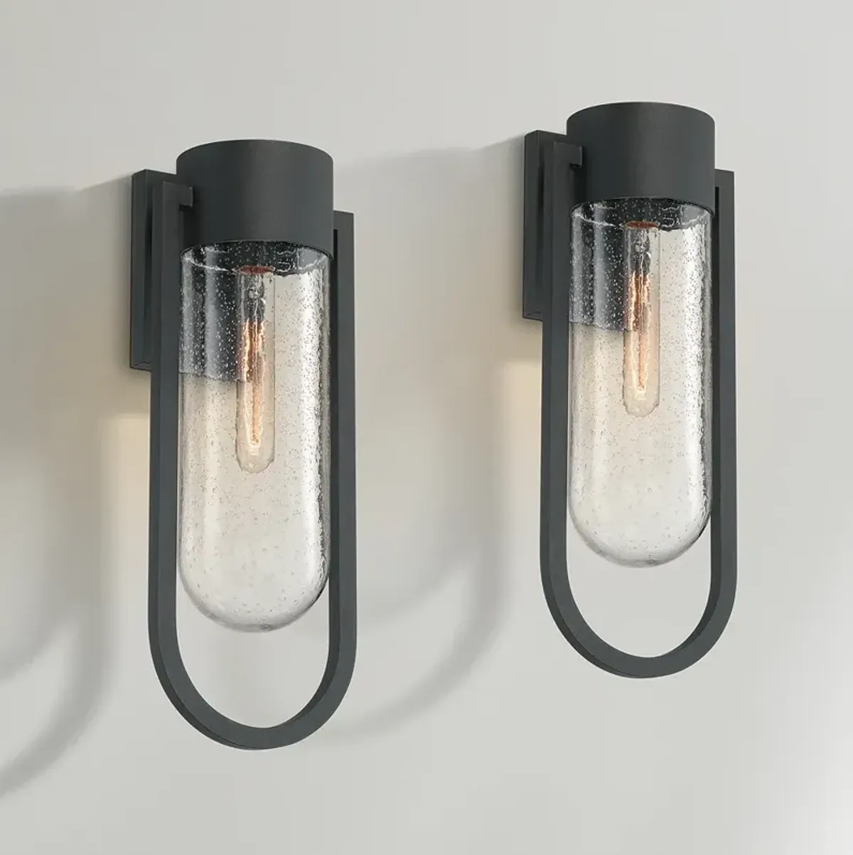 Possini Euro Villa Lane 18 1/2" High Sand Black Wall Sconce Set of 2
