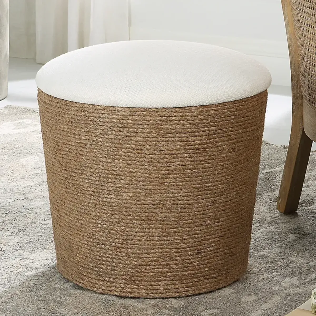 Noble Park Camden 18 1/4"W Natural Fiber Rope Storage Stool