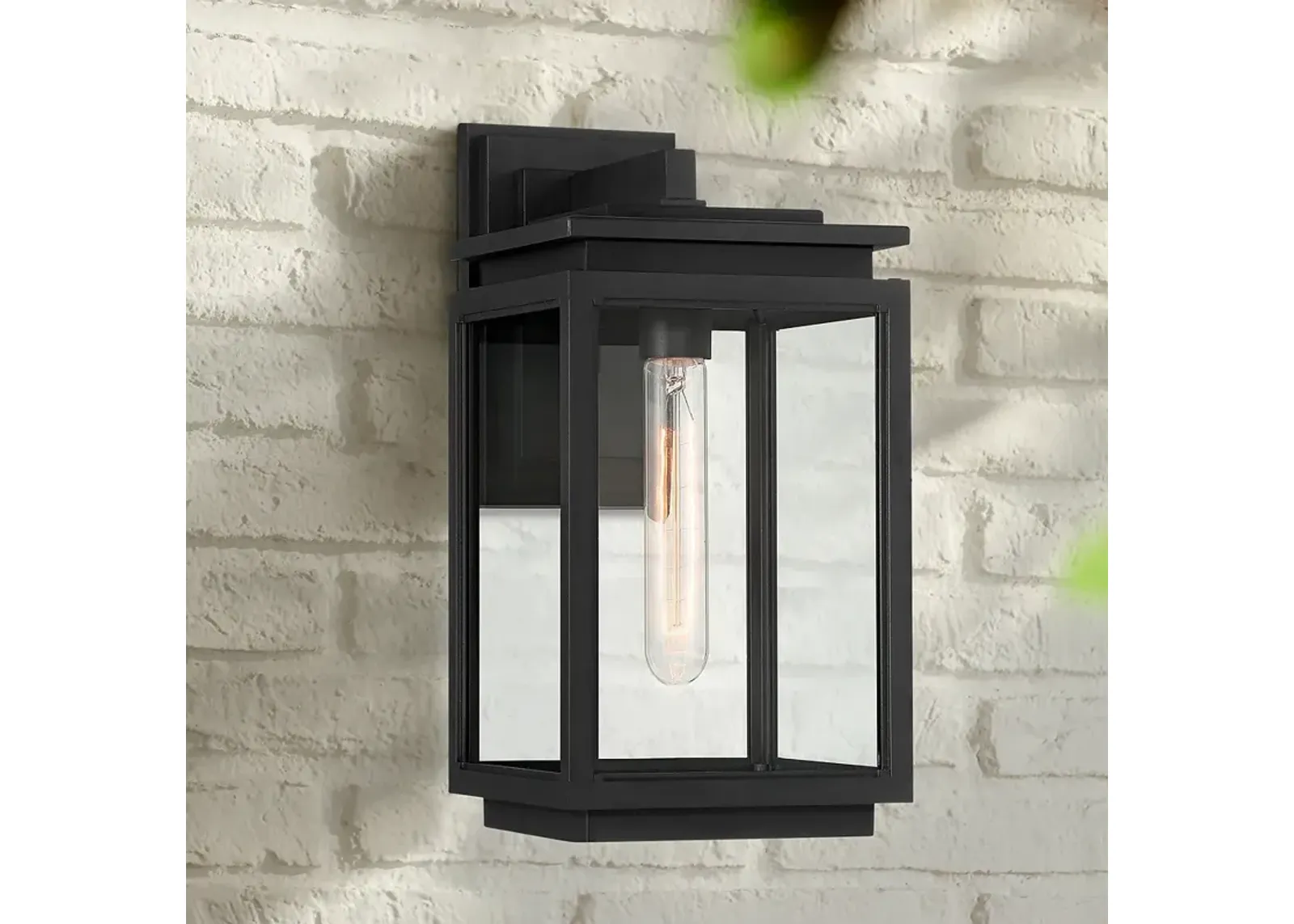 Possini Euro Atkins 14 1/4" High Die Cast Matte Black Outdoor Light