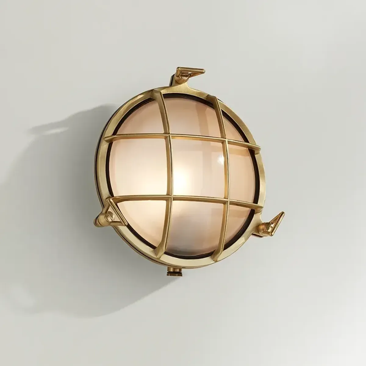 Possini Euro Anjali 10" High Brass Bulkhead Wall Sconce