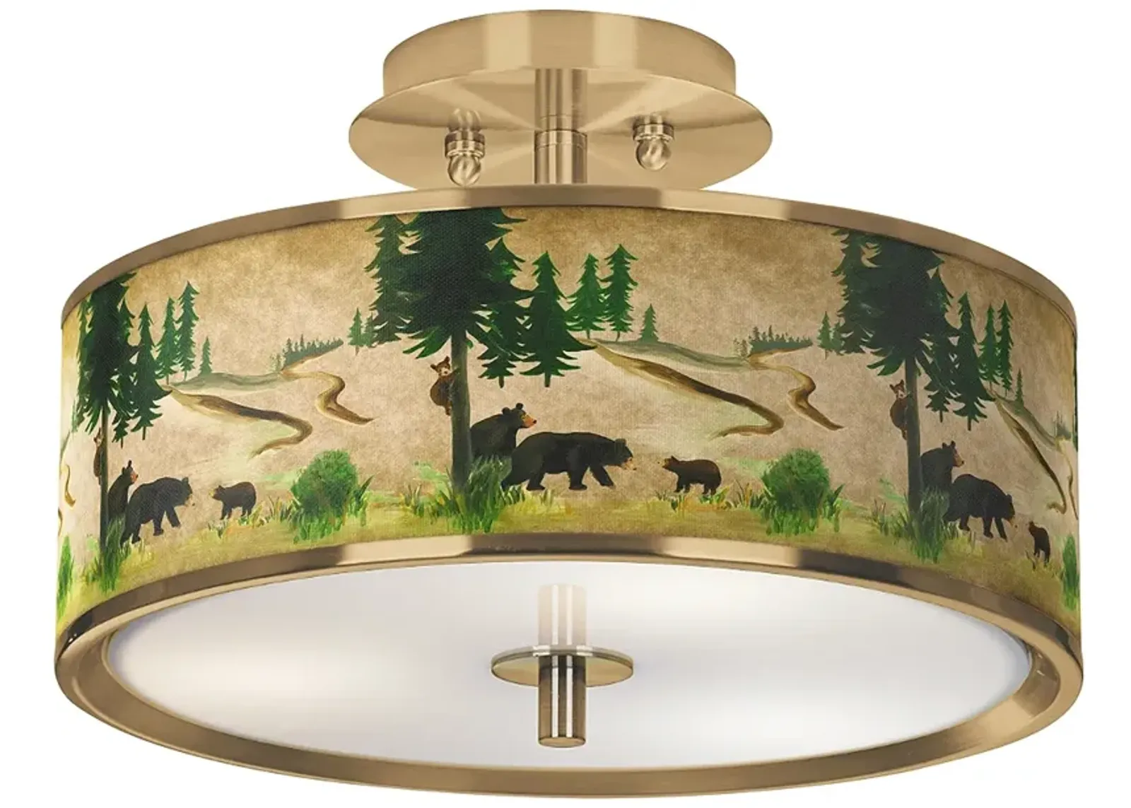 Bear Lodge Gold 14" Wide Ceiling Light