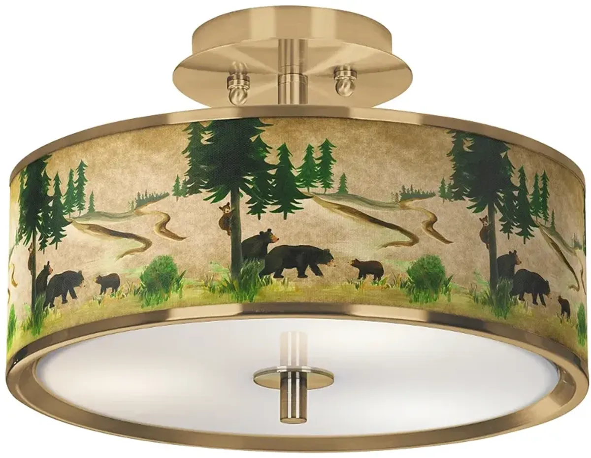 Bear Lodge Gold 14" Wide Ceiling Light