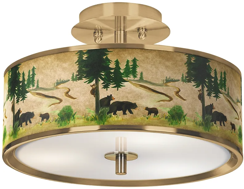 Bear Lodge Gold 14" Wide Ceiling Light