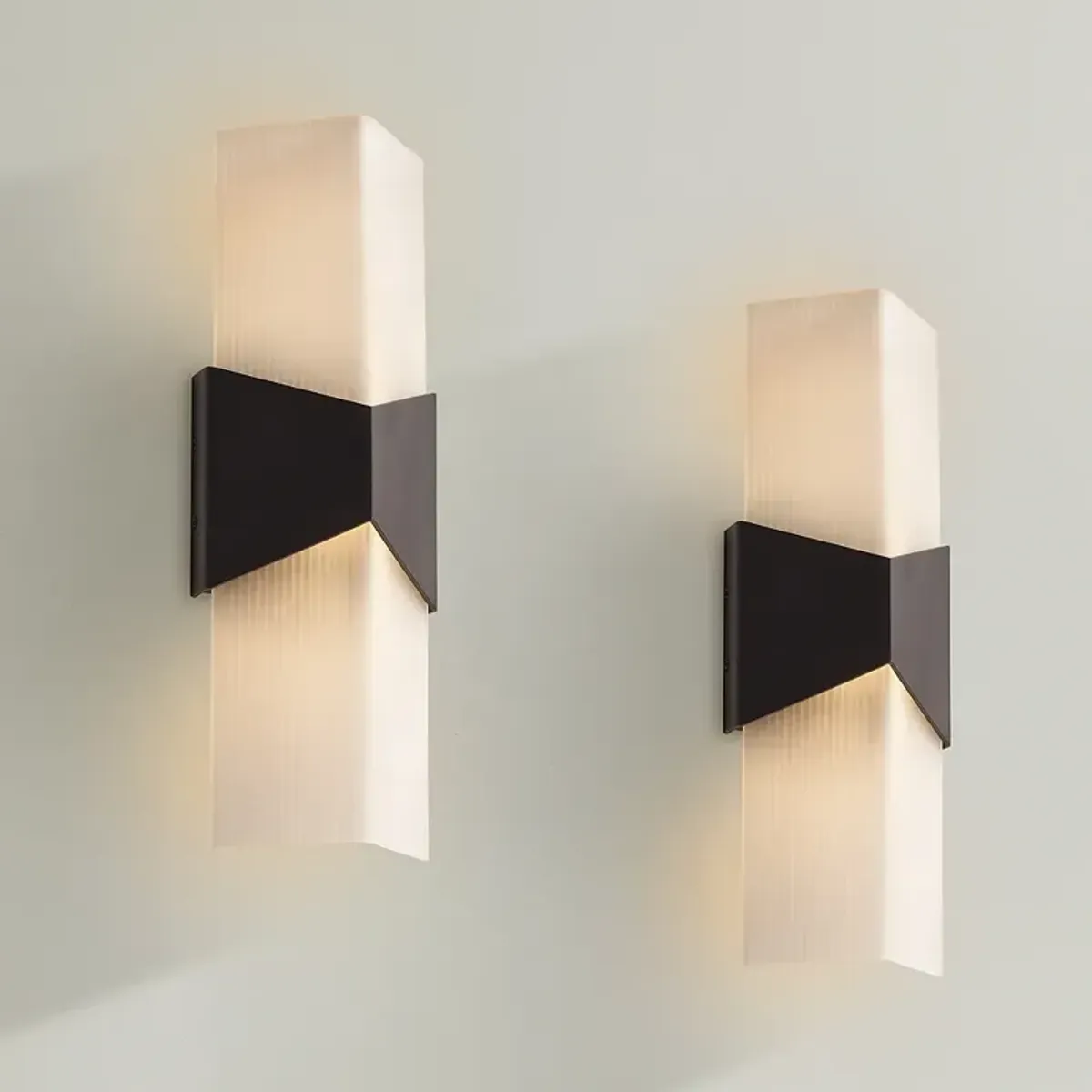 Possini Euro Tux 18" High Black and White LED Wall Sconce Set of 2